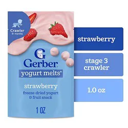 Gerber Strawberry Yogurt Melts Snacks Bag For Baby - 1 Oz