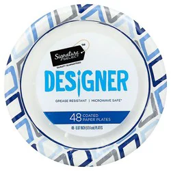 Signature Select Designer 6.87 Inch Coated Red Paper Plates - 48 Count