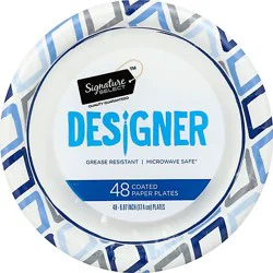 Signature Select Designer 6.87 Inch Coated Red Paper Plates - 48 Count