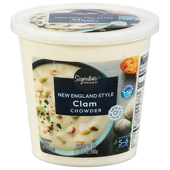 slide 1 of 1, Signature Select/cafe Clam Chowder Soup - 24 Oz., 24 oz