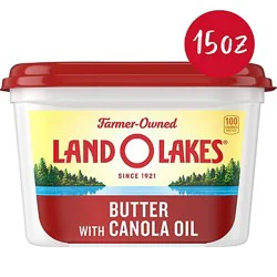 Land O Lakes Butter With Canola Oil Spreadable Tub - 15 Oz