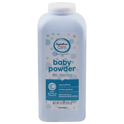 Signature Select/care Baby Powder Pure Cornstarch Mild & Gentle Aloe Vera & Vitamin E - 15 Oz