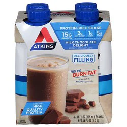 Atkins Shakes Protein Rich Milk Chocolate Delight - 4-11 Fl. Oz.