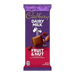 Cadbury Dairy Milk Fruit & Nut Milk Chocolate Candy Bar - 3.5 Oz