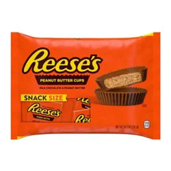 Reese's Milk Chocolate Snack Size Peanut Butter Cups Candy Bag - 10.5 Oz