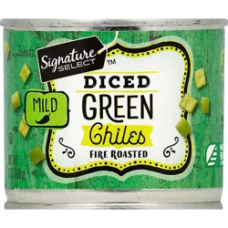 Signature Select Green Chiles Fire Roasted Diced Mild Can - 7 Oz