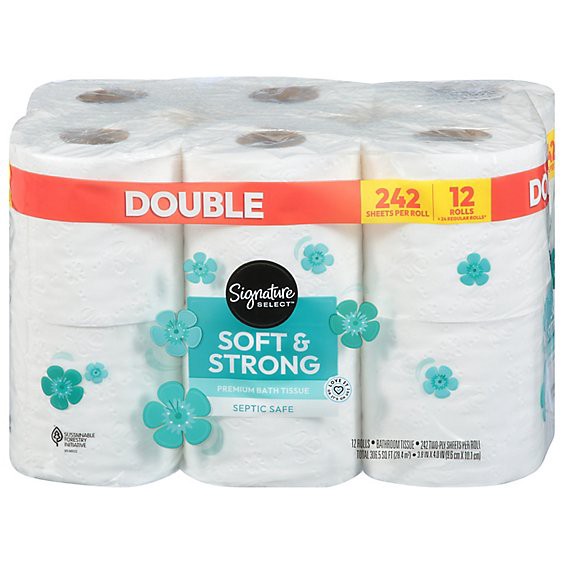 slide 1 of 1, Signature Select Bath Tissue Soft And Strong Double - 12count, 2808 ct