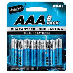 Signature Select Batteries Alkaline Aaa Guaranteed Long Lasting - 8 Count