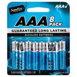 Signature Select Batteries Alkaline Aaa Guaranteed Long Lasting - 8 Count
