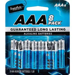 Signature Select Batteries Alkaline Aaa Guaranteed Long Lasting - 8 Count