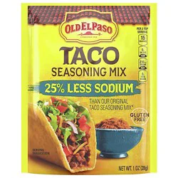 Old El Paso Seasoning Mix Taco Low Salt - 1 Oz