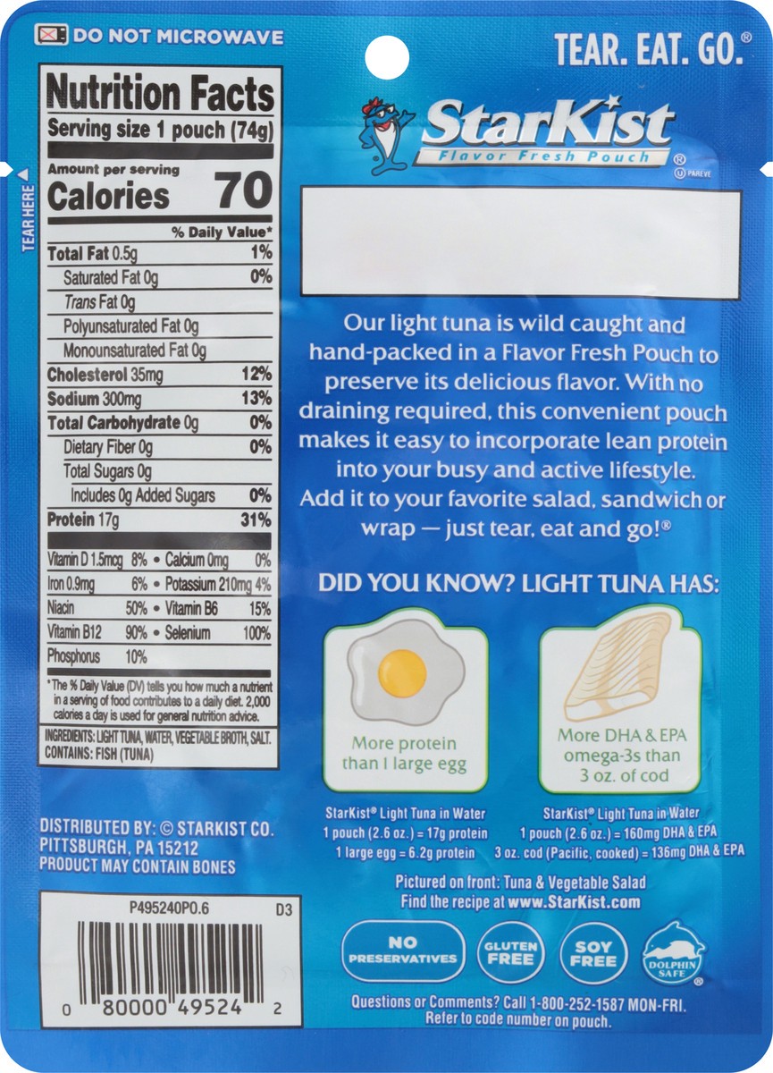 slide 12 of 13, Starkist Tuna Chunk Light In Water - 2.6 Oz, 2.6 oz