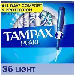 Tampax Pearl Light Absorbency Unscented Tampons - 36 Count
