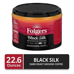 Folgers Coffee Ground Dark Roast Black Silk - 22.6 Oz