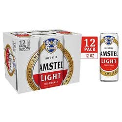 Amstel Light Lager Beer Cans - 12-12 Fl. Oz.