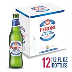 Peroni Nastro Azzurro Pale Lager Beer 5% Abv Bottles - 12-12 Fl. Oz.