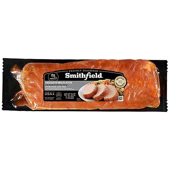 slide 1 of 1, Smithfield Slow Smoked Mesquite Pork Loin Filet - 27.2 Oz, 23 oz