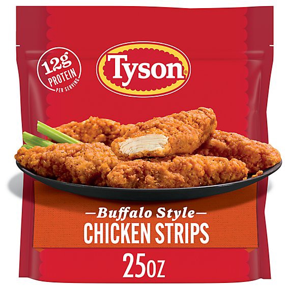 slide 1 of 8, Tyson Buffalo Style Frozen Chicken Strips - 25 Oz, 25 oz