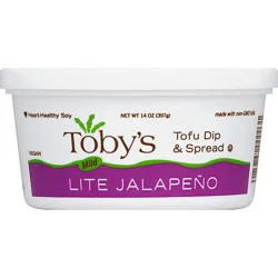 Tobys Lite Jalapeno Plant Based Pate Dip & Spread - 14 Oz.