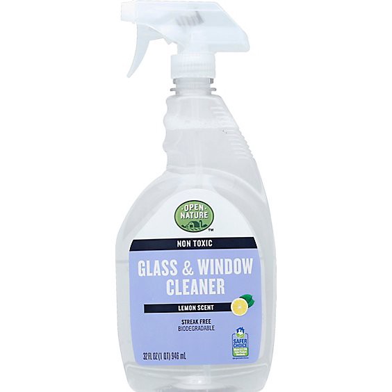 slide 1 of 1, Open Nature Cleaner Glass & Window Non Toxic Lemon Scent - 32 Fl. Oz., 32 fl oz