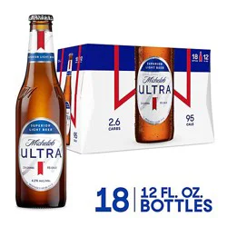 Michelob Ultra Superior Light American Lager Beer In Bottles - 18 - 12 Fl. Oz.