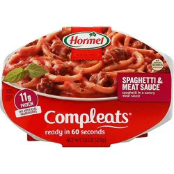 Hormel Compleats Microwave Meals Comfort Classics Spaghetti & Meat Sauce - 7.5 Oz