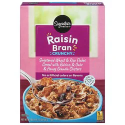 Signature Select Cereal Raisin Bran With Crunchy Granola - 18.2 Oz