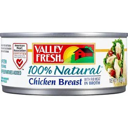 Valley Fresh Chicken Breast 100% Natural With Rib Meat In Broth - 10 Oz