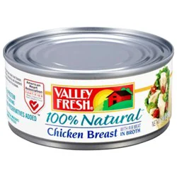 Valley Fresh Chicken Breast 100% Natural With Rib Meat In Broth - 10 Oz