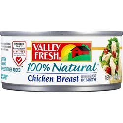 Valley Fresh Chicken Breast 100% Natural With Rib Meat In Broth - 10 Oz