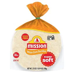 Mission Super Soft White Corn Tortillas - 30 Count