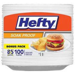 Hefty Everyday Plates Soak Proof 8.875 Inch Bag - 100 Count