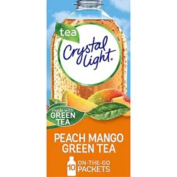 Crystal Light Peach Mango Green Tea Naturally Flavored Powdered Drink Mix - 10 Count