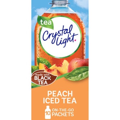 slide 1 of 1, Crystal Light Peach Iced Tea Artificially Flavored Powdered Drink Mix - 10 Count, 10-.07o