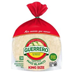 Guerrero White Corn King Size Tortillas - 30 Count