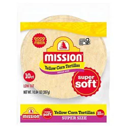 Mission Super Soft Yellow Corn Tortillas Super Size - 10 Count