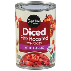 Signature Select Diced Fire Roasted With Garlic Tomatoes - 14.5 Oz