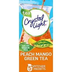 Crystal Light Peach Mango Green Tea Naturally Flavored Powdered Drink Mix - 5 Count