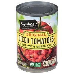 Signature Select Diced And Green Chilies Southwestern Style Tomatoes Can - 10 Oz