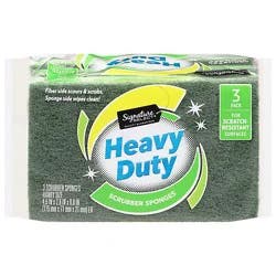 Signature Select Heavy Duty Scrubber Sponges Handy Size - 3 Count