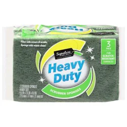 Signature Select Heavy Duty Scrubber Sponges Handy Size - 3 Count