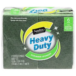 Signature Select Heavy Duty Scrubber Sponges Handy Size -6 Count