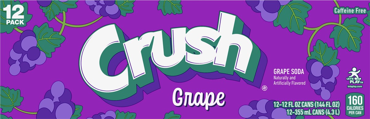 slide 2 of 11, Crush Grape Soda In Cans - 12-12 Fl. Oz., 12 ct; 12 fl oz