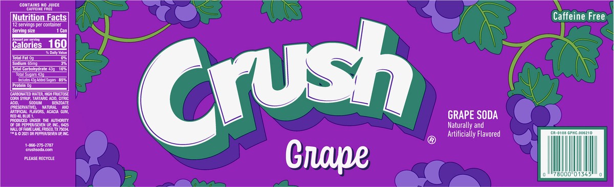 slide 9 of 11, Crush Grape Soda In Cans - 12-12 Fl. Oz., 12 ct; 12 fl oz