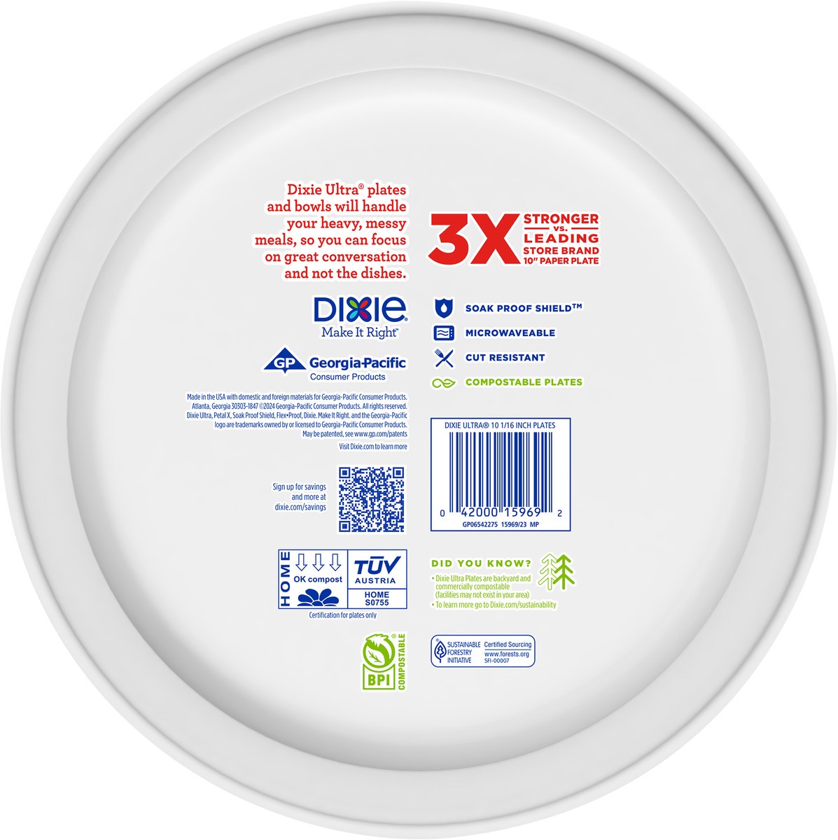 slide 3 of 5, Dixie Ultra Paper Plates Printed 10 1/16 Inch - 100 Count, 100 ct