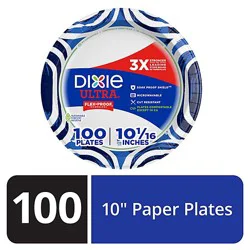 Dixie Ultra Paper Plates Printed 10 1/16 Inch - 100 Count