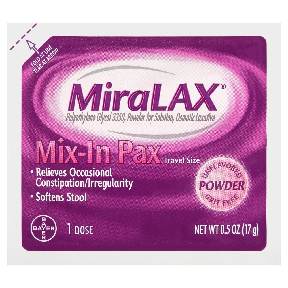 slide 3 of 4, Miralax Powder Unflavored Osmotic Laxative 10 ea, 10 ct