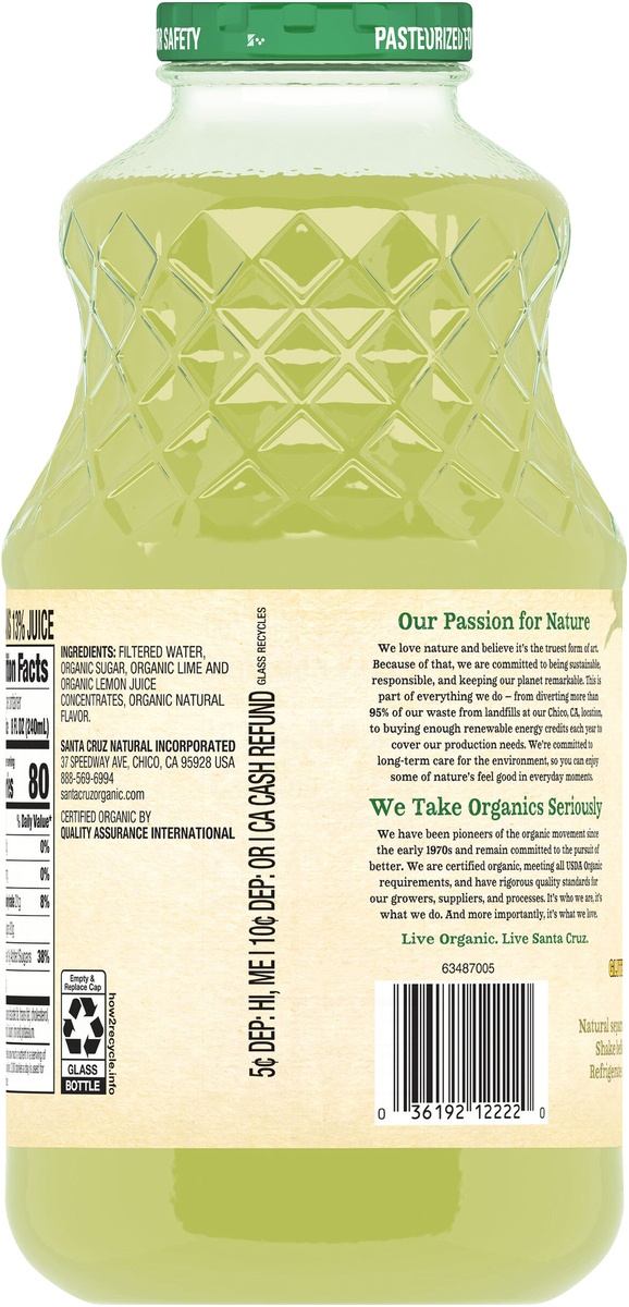 slide 9 of 9, Santa Cruz Organic Limeade, 32 fl oz