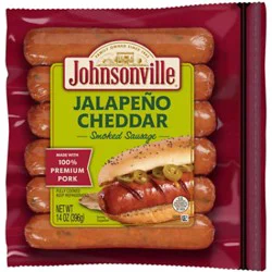 Johnsonville Sausage Fully Cooked Jalapeno & Cheddar Cheese Smoked Sausage 6 Links - 14 Oz