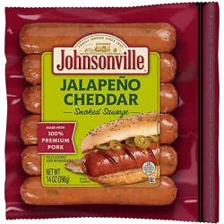 Johnsonville Sausage Fully Cooked Jalapeno & Cheddar Cheese Smoked Sausage 6 Links - 14 Oz